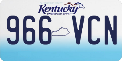 KY license plate 966VCN