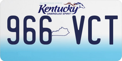 KY license plate 966VCT