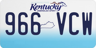 KY license plate 966VCW