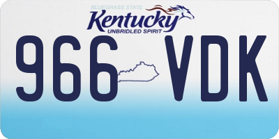 KY license plate 966VDK