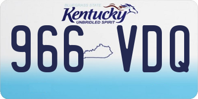 KY license plate 966VDQ