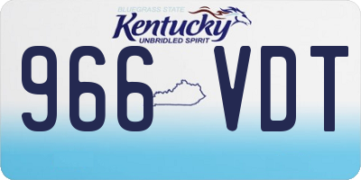 KY license plate 966VDT