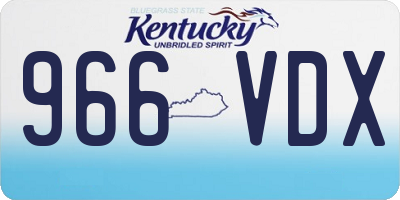 KY license plate 966VDX
