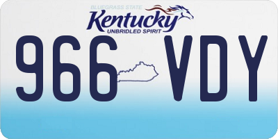 KY license plate 966VDY
