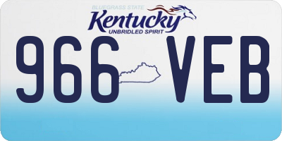 KY license plate 966VEB