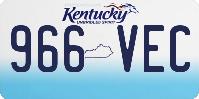 KY license plate 966VEC