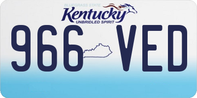 KY license plate 966VED