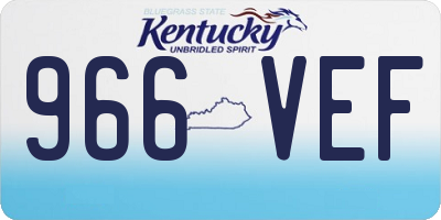 KY license plate 966VEF