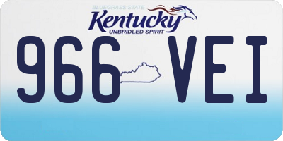 KY license plate 966VEI