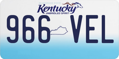 KY license plate 966VEL