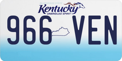 KY license plate 966VEN