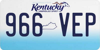 KY license plate 966VEP