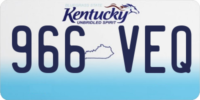 KY license plate 966VEQ