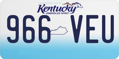 KY license plate 966VEU