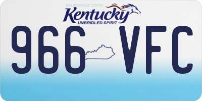 KY license plate 966VFC