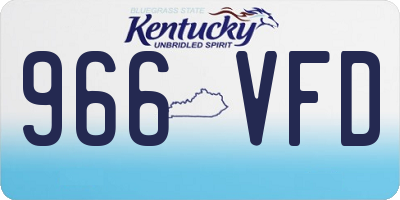 KY license plate 966VFD