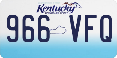 KY license plate 966VFQ