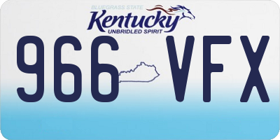 KY license plate 966VFX