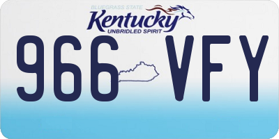 KY license plate 966VFY
