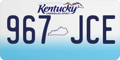 KY license plate 967JCE