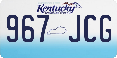 KY license plate 967JCG