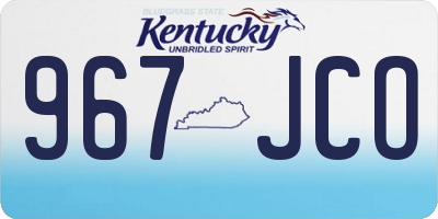 KY license plate 967JCO