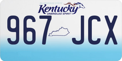 KY license plate 967JCX