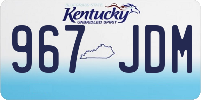 KY license plate 967JDM