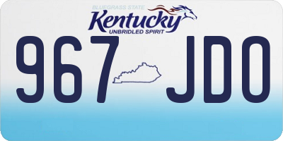 KY license plate 967JDO