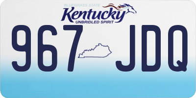 KY license plate 967JDQ