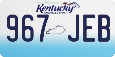 KY license plate 967JEB