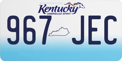 KY license plate 967JEC