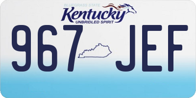 KY license plate 967JEF