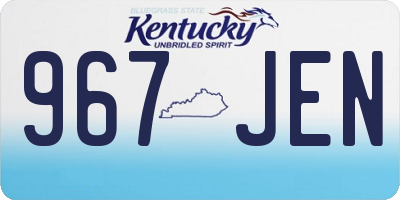 KY license plate 967JEN