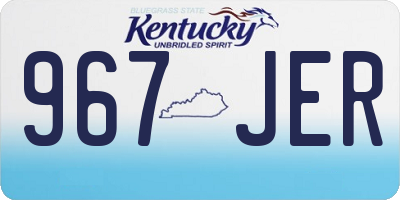 KY license plate 967JER