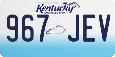KY license plate 967JEV