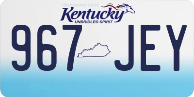KY license plate 967JEY