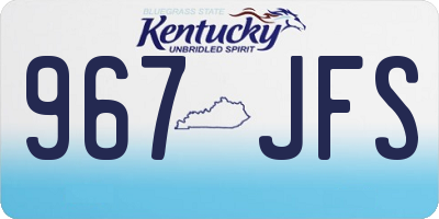 KY license plate 967JFS
