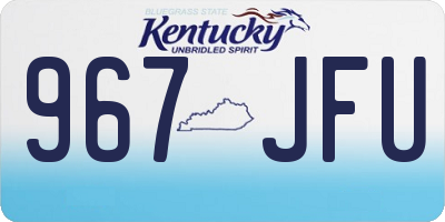 KY license plate 967JFU
