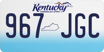 KY license plate 967JGC