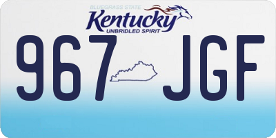 KY license plate 967JGF