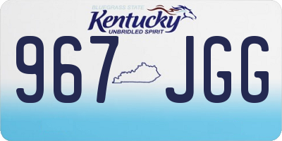 KY license plate 967JGG