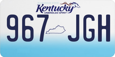 KY license plate 967JGH