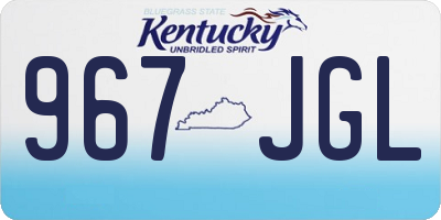 KY license plate 967JGL