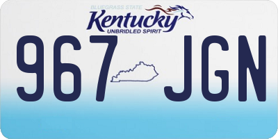 KY license plate 967JGN