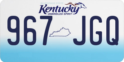 KY license plate 967JGQ