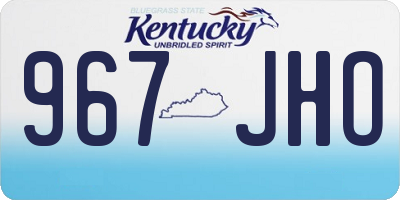 KY license plate 967JHO