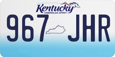 KY license plate 967JHR