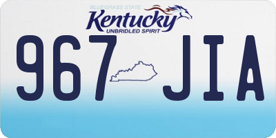 KY license plate 967JIA