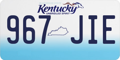 KY license plate 967JIE